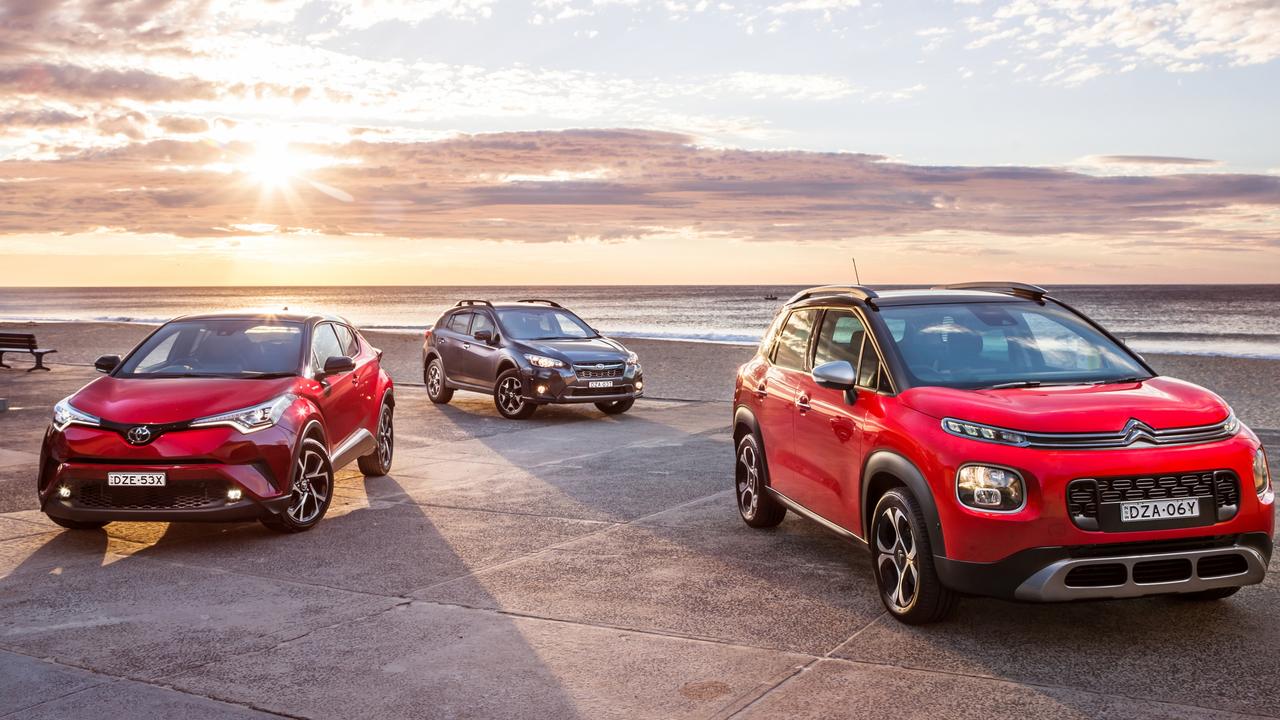 Head turners: The Toyota C-HR, Subaru XV and Citroen C3.