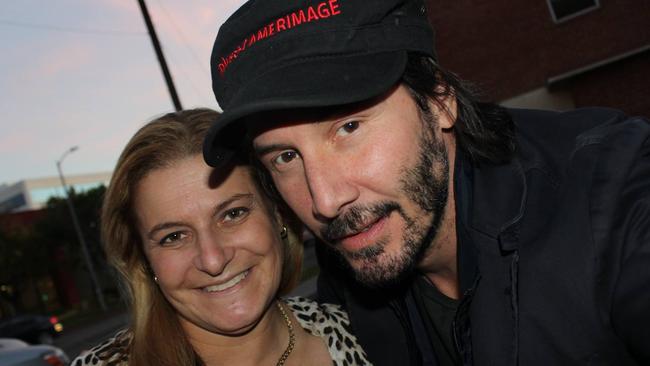 Nicole Lewis-Jacobs with Keanu Reeves in Beverly Hills.
