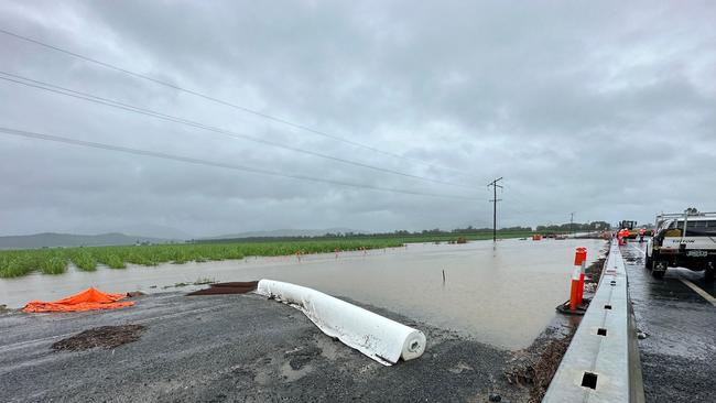 Floods closed off the Bruce Highway at Calen. Picture: Heidi Petith