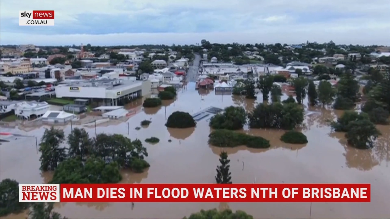 Man dies in floodwaters north of Brisbane