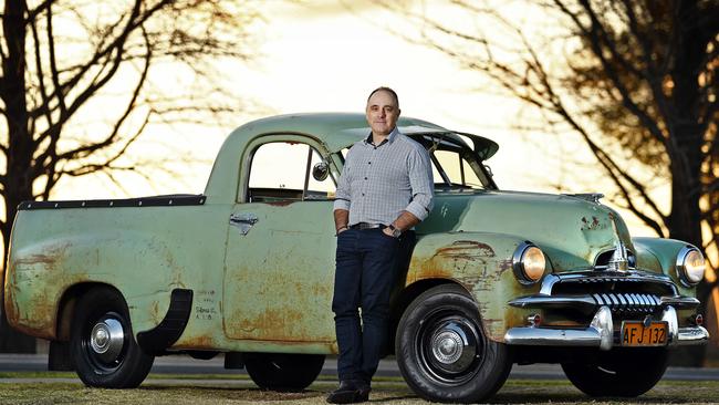 Jeff Darmanin pictured in front of his FJ Holden ute. Picture: Sam Ruttyn