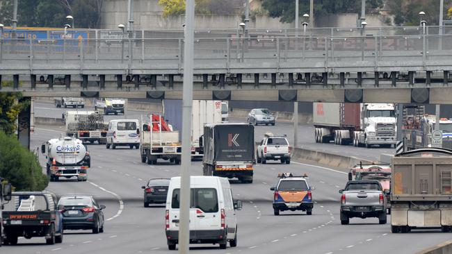 Traffic on the Tullamarine Freeway this week. Picture: Andrew Henshaw