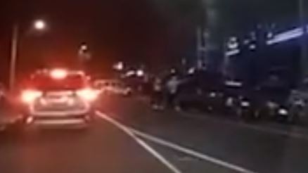 Dashcam footage showing the shooting (top right) of Ben Togiai outside Melbourne Pavilion.