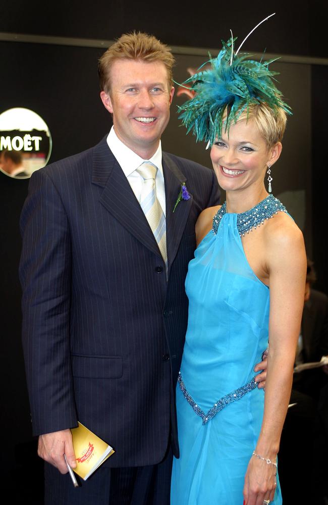 Peter Overton and Jessica Rowe at Derby Day 2004.