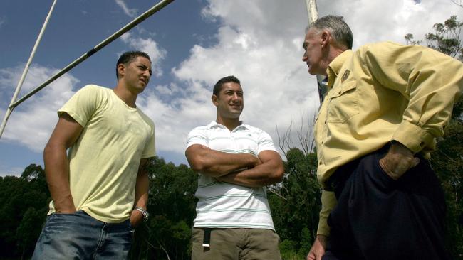 Benji Marshall , Jamaal Lolesi and Greg Lenton in 2005.