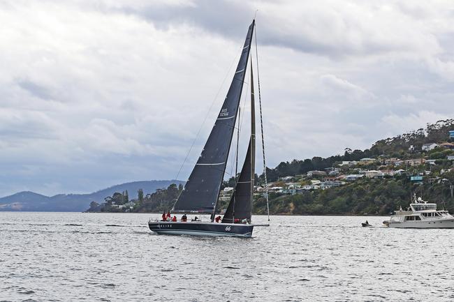 Alive claims line honours in the 2020 Launceston to Hobart yacht race. Picture: Zak Simmonds