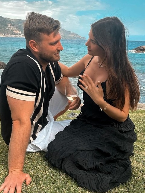 Jai Arrow proposed to partner Berina Colakovic in Italy. Picture: Instagram