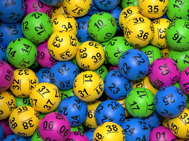 Stack of lottery balls. 3d illustration