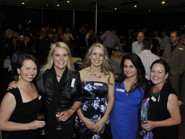 Tracey McMahon, Jacqui Schultz, Amanda Roberts, Shadi Faramand and Lisa Withers. Toowoomba State High School Reunion at Middle Ridge Golf Coarse. Photo Dave Noonan / The Chronicle