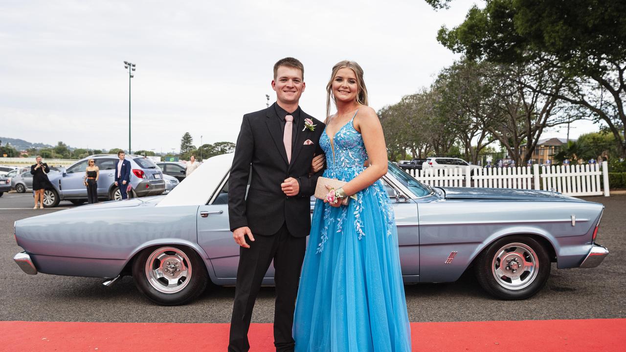 Graduate Janica Glasson is partnered by Ben Lockwood at The Industry School formal at Clifford Park Racecourse, Tuesday, November 12, 2024. Picture: Kevin Farmer