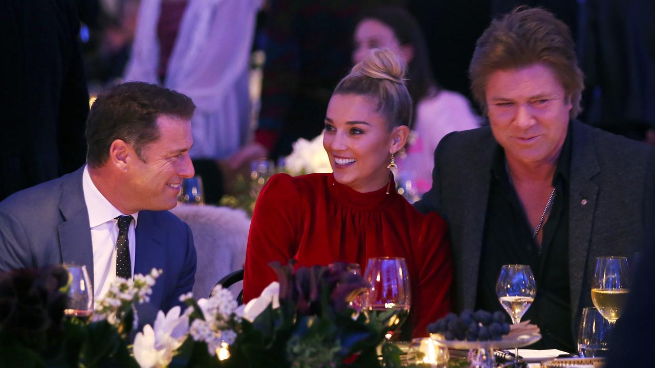 Jasmine Yarborough and Karl Stefanovic attend a VIP fashion event with good friend Richard Wilkins. Picture: Toby Zerna