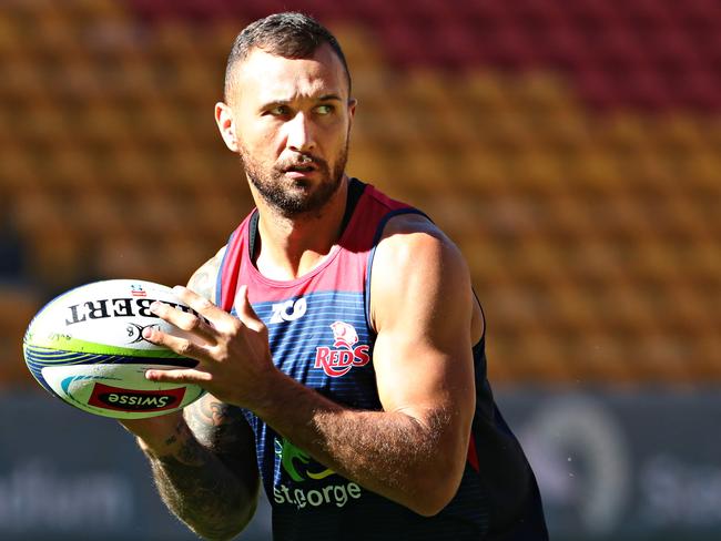 Quade Cooper  at Reds training at Suncorp Stadium. Pic Annette Dew