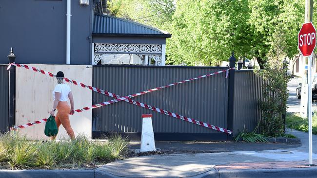 The scene where Tim Smith’s car crashed in Hawthorn. Picture: Josie Hayden