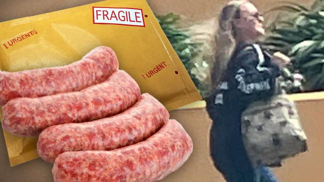 Linda Ashworth faced Mackay court after she mailed raw sausages to her husband's former colleague.