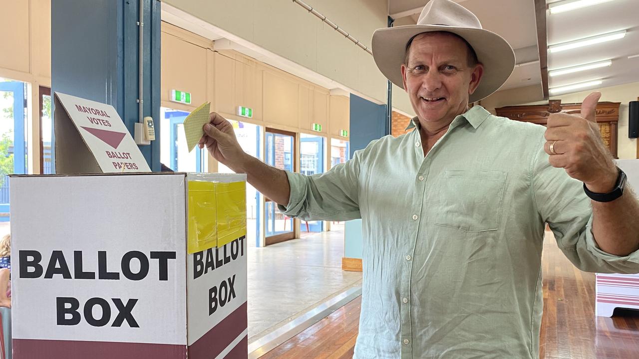 Rockhampton Regional Council Mayor Tony Williams votes on local government election day on March 16, 2024 in the hopes of representing the people of Rockhampton for another term.
