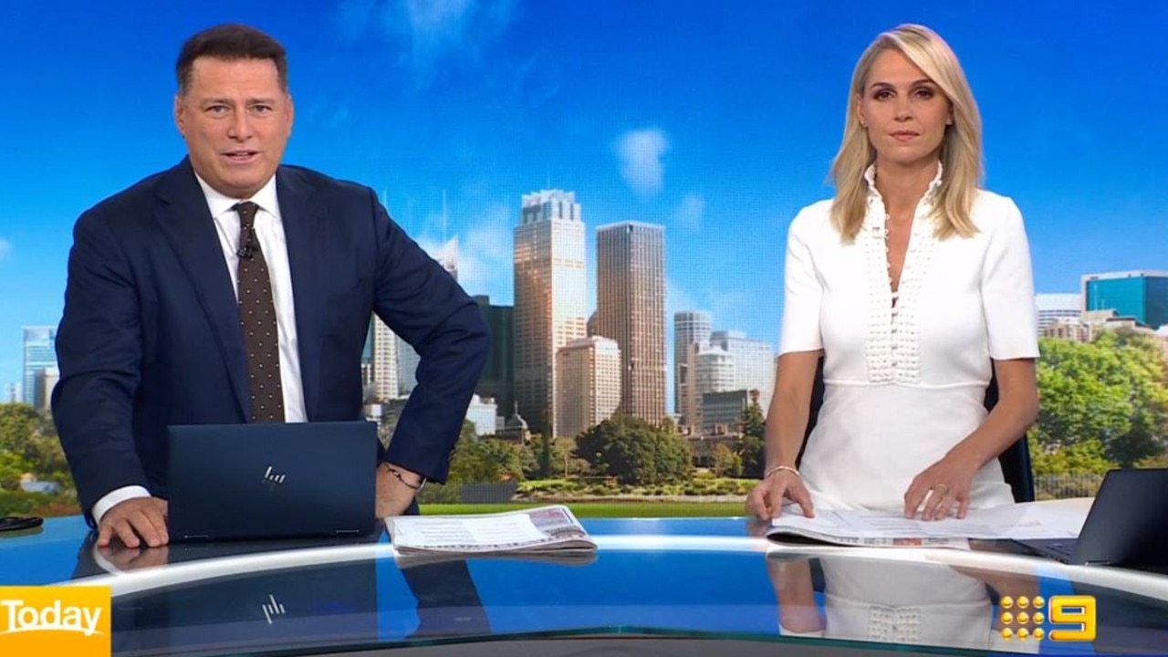 Karl Stefanovic and his new fill-in co-host, Amelia Adams.