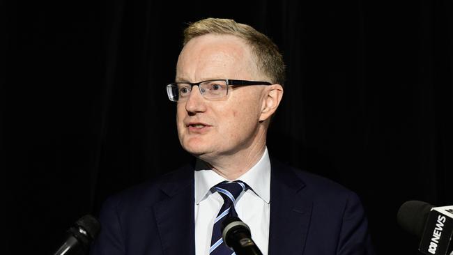 RBA governor Philip Lowe gives a speech at the Reserve Bank Board dinner in Sydney last night. Picture: AAP