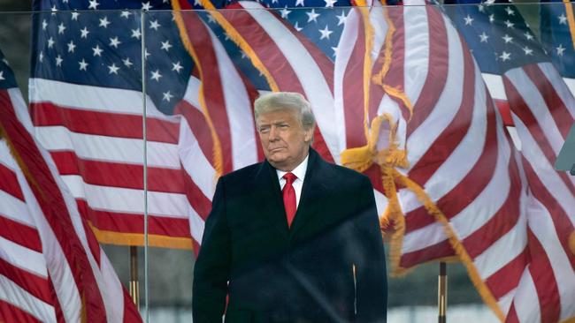 Then US President Donald Trump arrives to speak to supporters on January 6 2021. Picture: AFP.