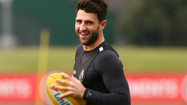 Forward Alex Fasolo at Magpies training. Picture: Wayne Ludbey