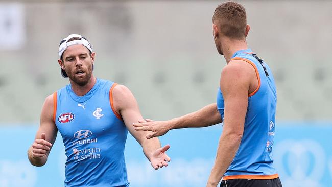 Sam Docherty is fit and ready for the Blues’ pre-season fixtures. Picture: Martin Keep/Getty Images