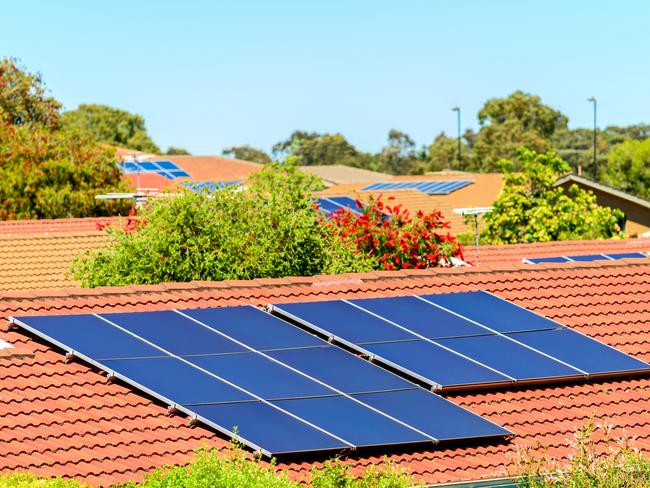 Solar panels installed on the roof in South Australia