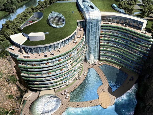 The five-star InterContinental Shanghai Wonderland, built in an 88m-deep flooded limestone quarry