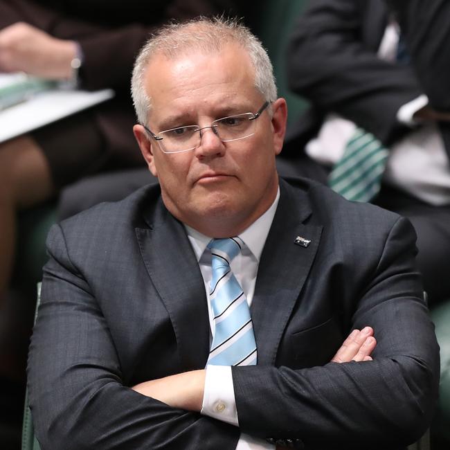 Scott Morrison during Question Time. Picture Kym Smith