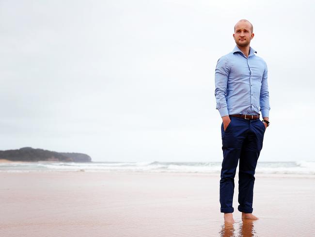 Hayden Houlton pictured at Narrabeen. Hayden lost both his brothers (Jason and Ben) to suicide.