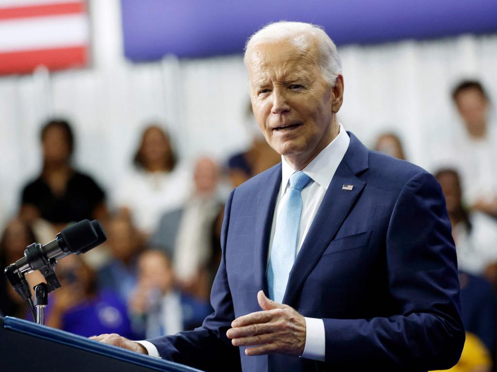 Joe Biden heaped praise on Kamala Harris at the rally saying “She can make one hell of a president”. Picture: Getty Images via AFP