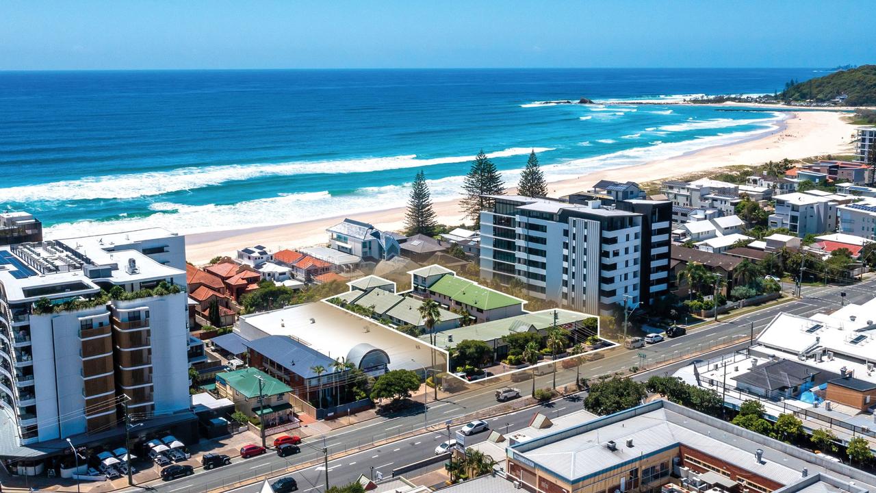 Aerial photo of a site in central Palm Beach which has been bought by Tim Gordon and Gordon Corp for its new development. Picture: Supplied by JLL