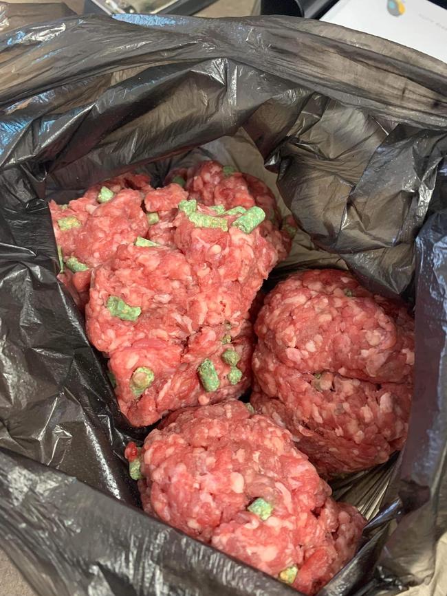 The bait-laced meat left in a Maryborough park.