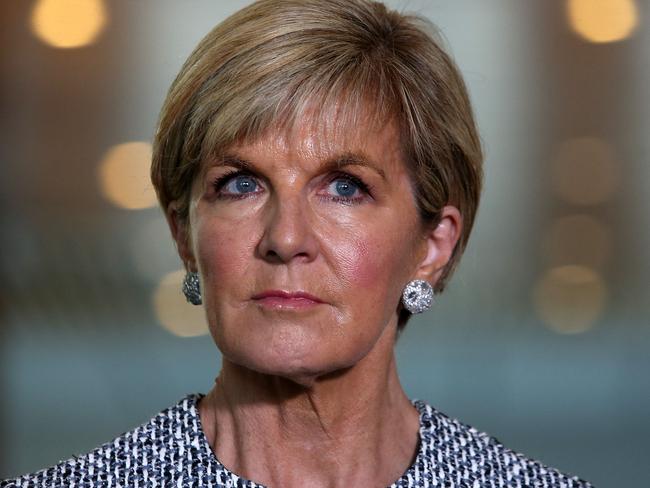 Foreign Minister Julie Bishop holding a press conference regarding North Korea at Parliament House in Canberra. Picture Kym Smith