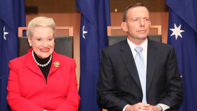 Got your back ... Bronwyn Bishop and Tony Abbott are close.