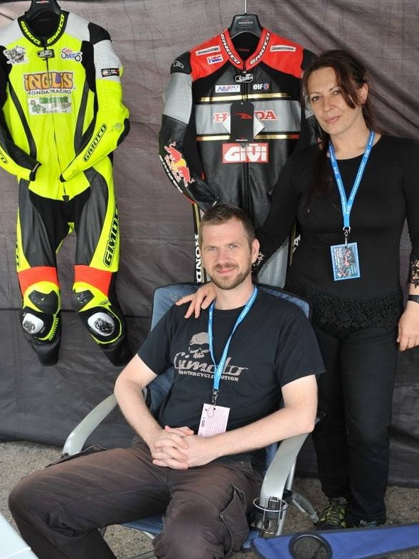 Homeowners Edmund Brown and Irena Saric, who own a motorcycle leather business. Picture: Facebook