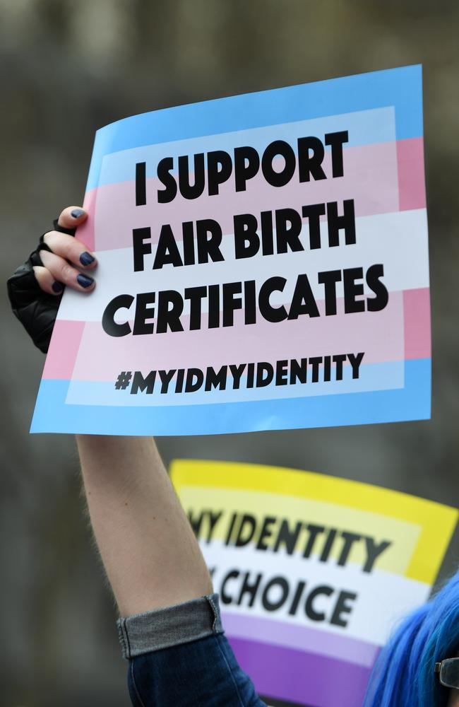 The gender diverse birth certificate bill was introduced into parliament in 2019. Picture: AAP