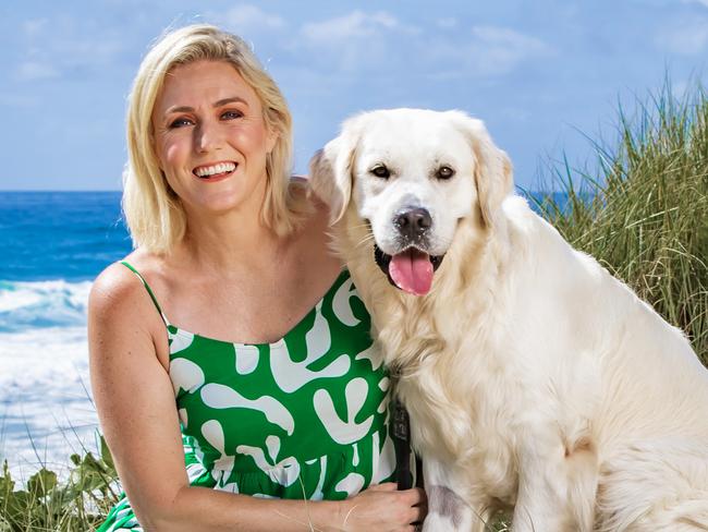 ** WEEKEND PAPERS ** Sally Pearson opens up about the end of Channel 7 Gold Coast news and her exciting new gig. Sally Pearson pictured with her pooch Max on the Gold Coast.Picture: Nigel Hallett