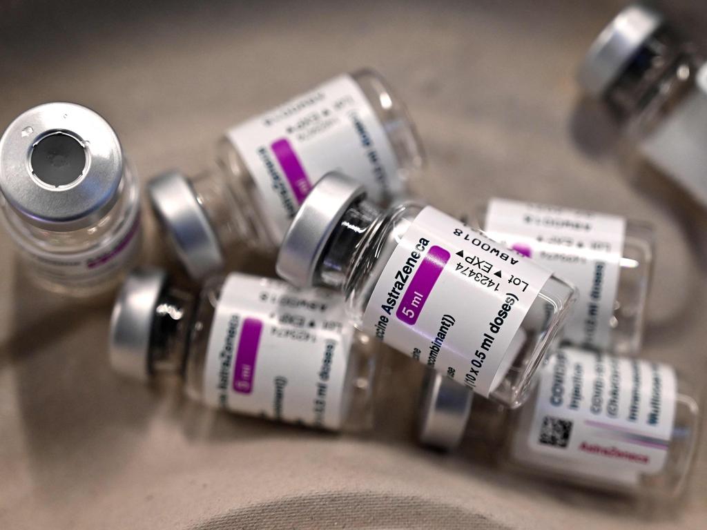 Empty vials of the AstraZeneca/Oxford vaccine. Denmark has permanently abandoned the jab. Picture: AFP