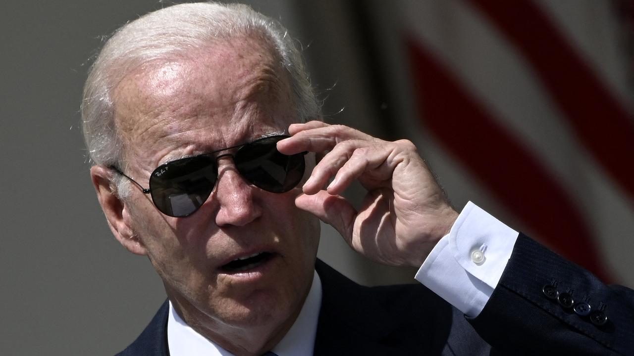 US President Joe Biden delivers remarks in the Rose Garden of the White House in Washington, DC. (Photo by OLIVIER DOULIERY / AFP)