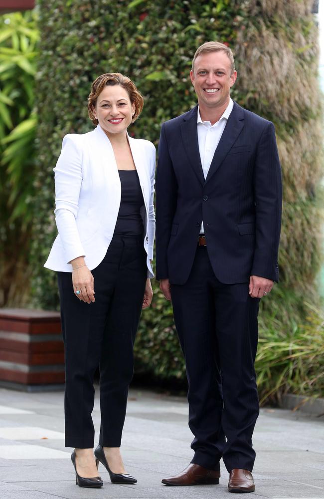 Jackie Trad and Steven Miles together. Picture: Bruce Long