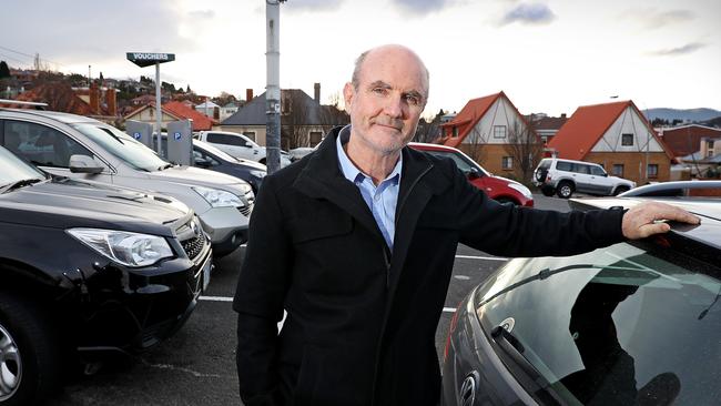 North Hobart Traders Association president John Kelly at Condell Place carpark in North Hobart. Picture: SAM ROSEWARNE