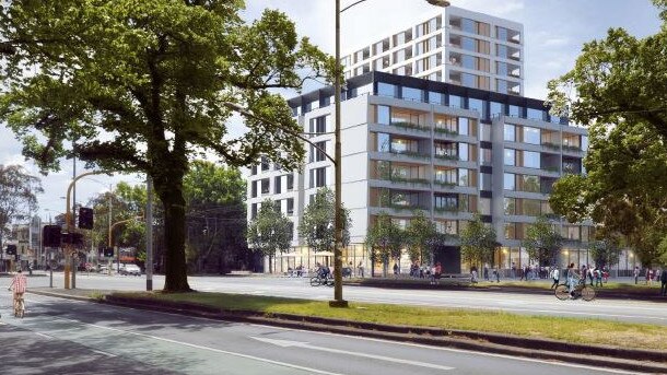 A view of the proposed residential development at the northern end of Royal Parade. Pic: Architectus/JWLand