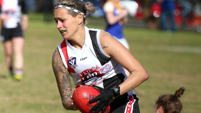 Moana Hope is stuck on 99 goals for the season with one home-and-away match remaining. Picture: Mark Dadswell