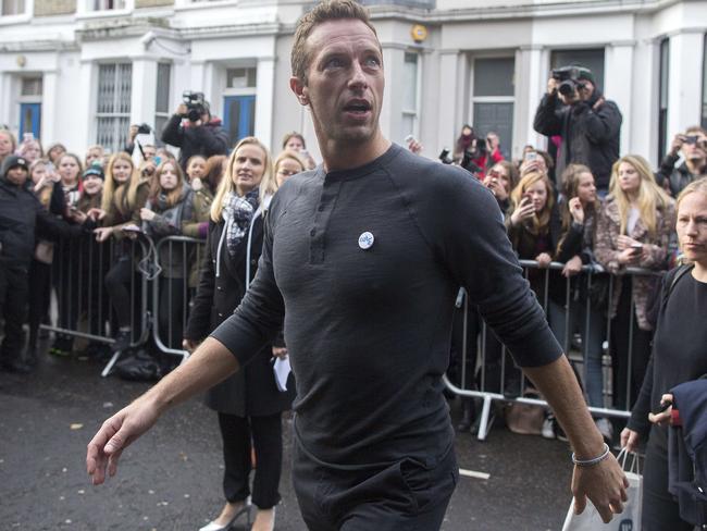 Lending vocals ... British singer and Coldplay frontman Chris Martin is contributing. Picture: AFP PHOTO/ANDREW COWIE