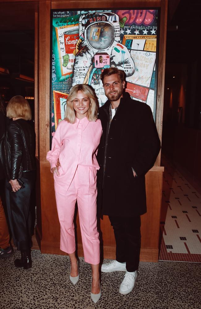 Brooke McAuley &amp; Brenton Perry at the launch of the Ovolo Hotel in South Yarra. Picture: Supplied