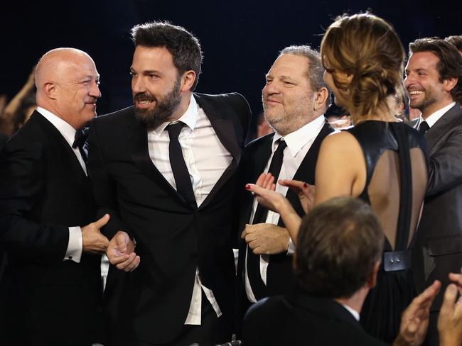 Ben Affleck and Harvey Weinstein attending the 18th Annual Critics' Choice Movie Awards. Picture: AFP