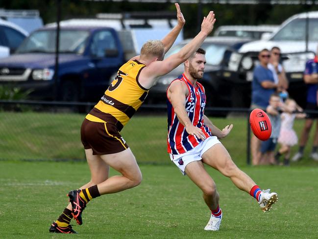 Wilston Grange player Daniel Bowles Aspley v Wilston Grange in QAFL. Saturday April 2, 2022. Picture, John Gass