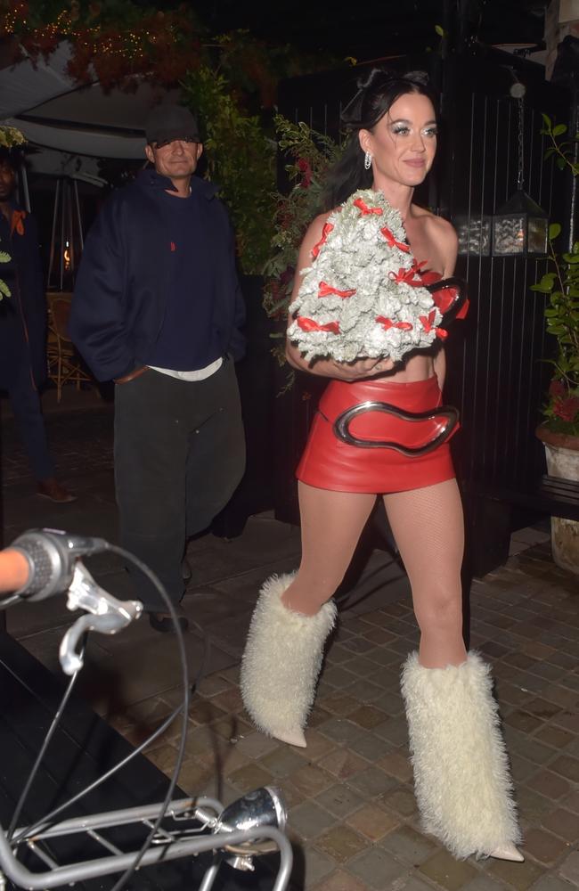 Katy Perry and Orlando Bloom at Chiltern Firehouse in London. Picture: Timmie / BACKGRID