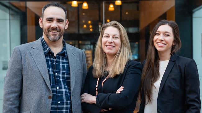 MTX’s Guy Everingham, Kate Pounder from the Technology Council of Australia and Faith Sylvia from Envato. Picture: Supplied