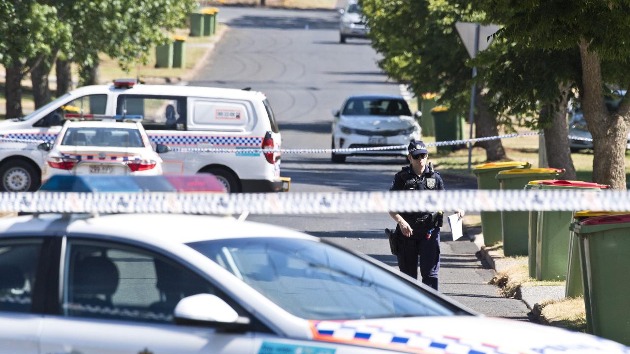 Police and fire investigators at the South Toowoomba crime scene on Monday, December 16, 2019. Picture: Kevin Farmer