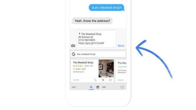 You can paste the result of a Google search into a message